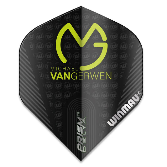 Winmau Prism Delta MVG Michael Van Gerwen Dart Flights 6915-206 Black Green 100 Micorn