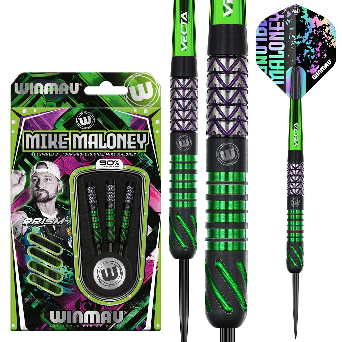 Winmau Mike Maloney 90% Tungsten Steel Tip Darts