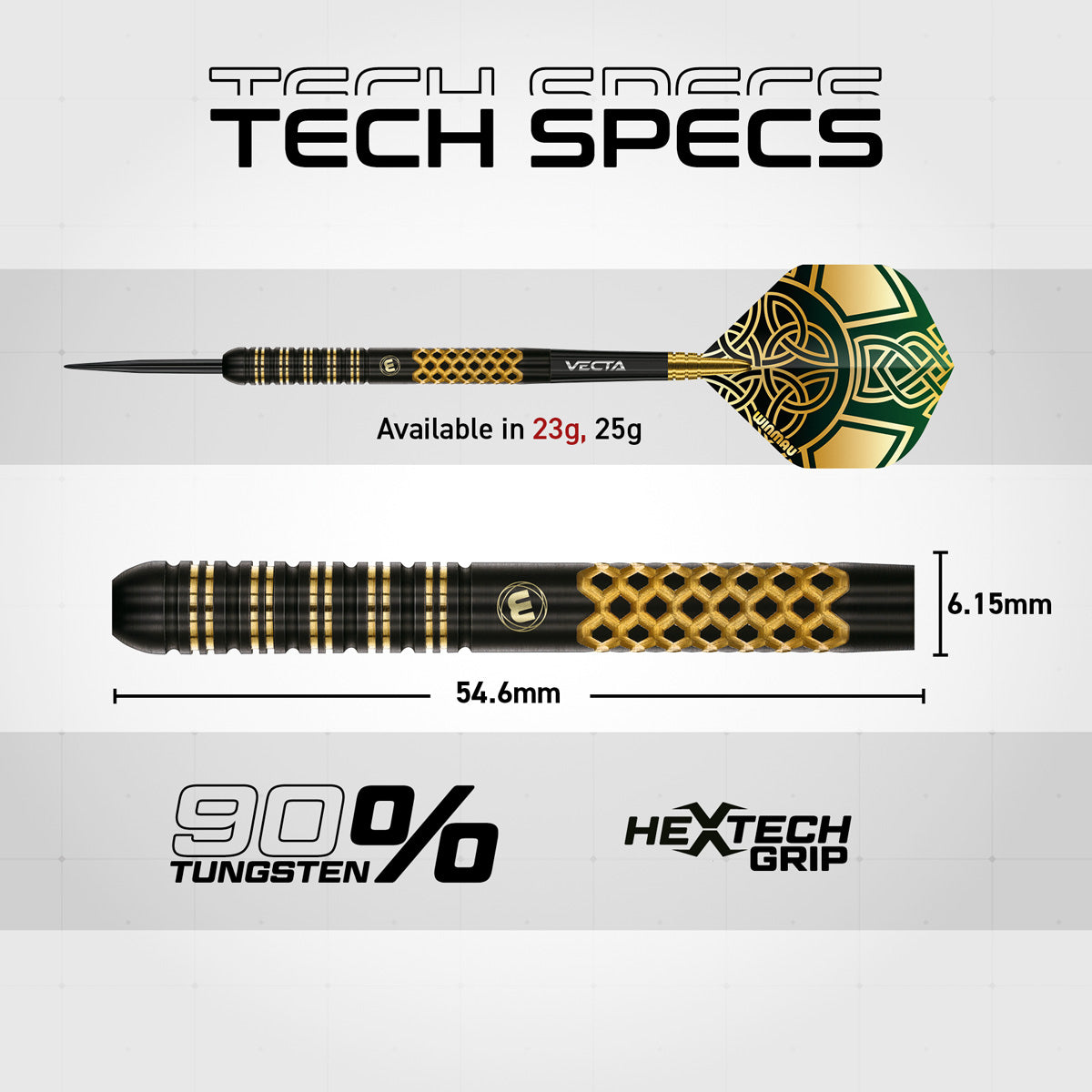 Winmau Brendan Dolan Signature Series 90% Tungsten Steel Tip Darts