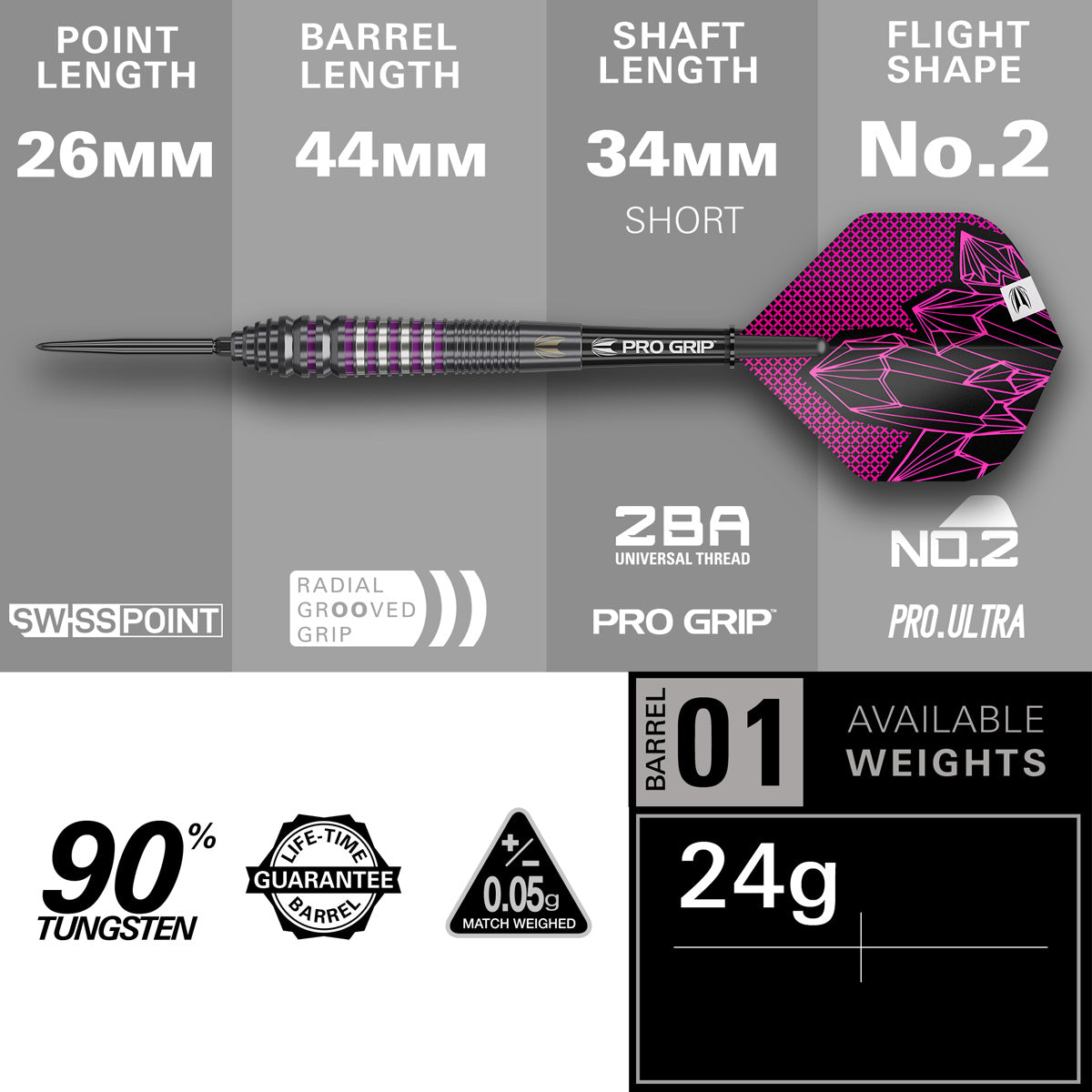 Target Lorraine Winstanley G2 90% Tungsten SP Steel Tip Darts