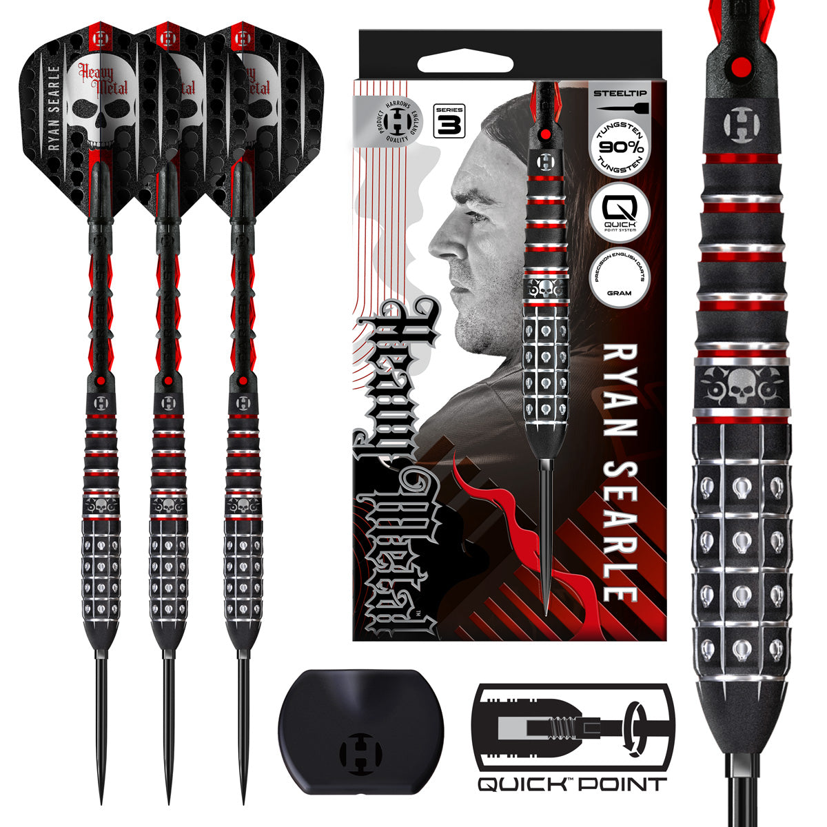 Harrows Ryan Searle Series 3 90% Tungsten QP Steel Tip Darts