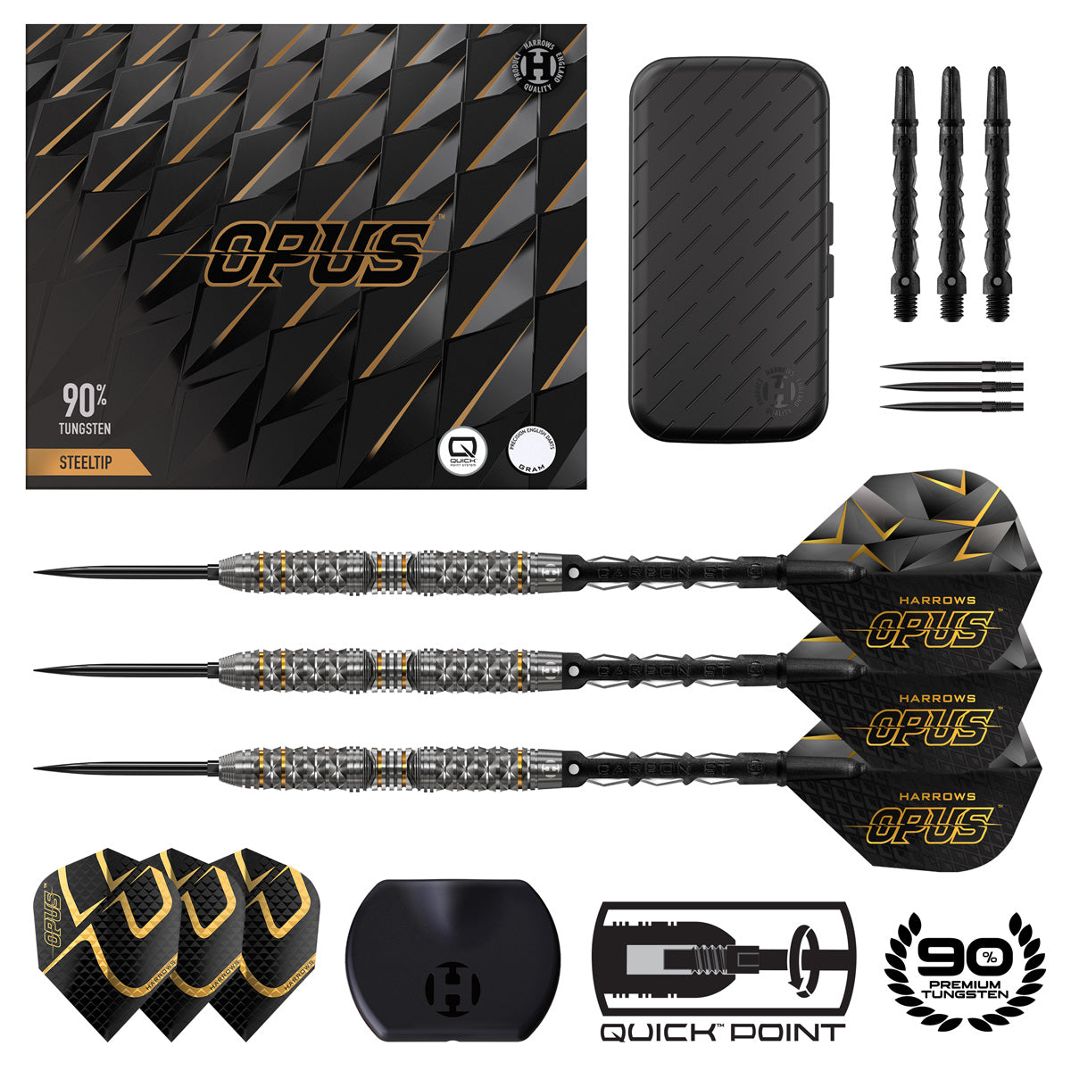 Harrows Opus 90% Tungsten QP Steel Tip Darts