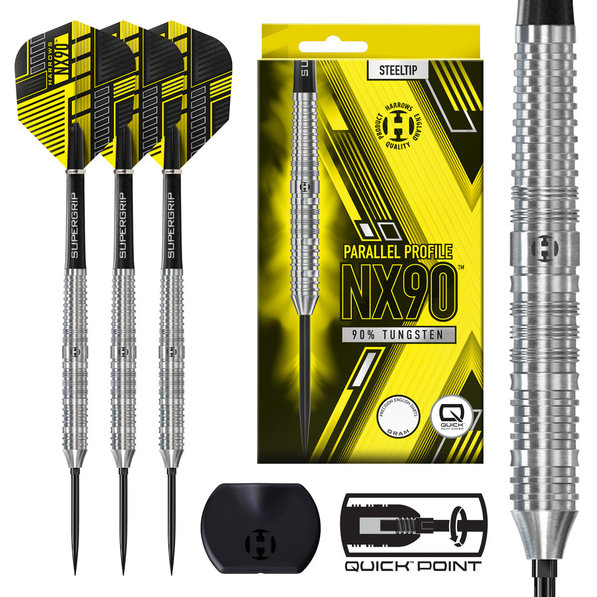 Harrows NX-90 Parallel 90% Tungsten QP Steel Tip Darts