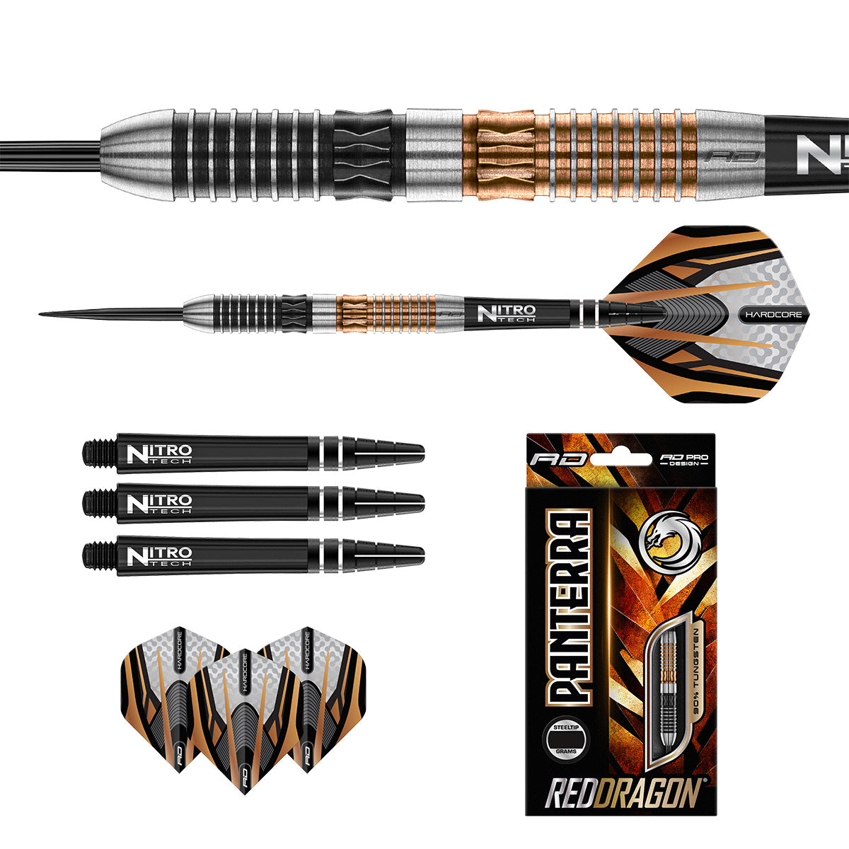 Panterra 90% Tungsten Steel Tip Darts by Red Dragon