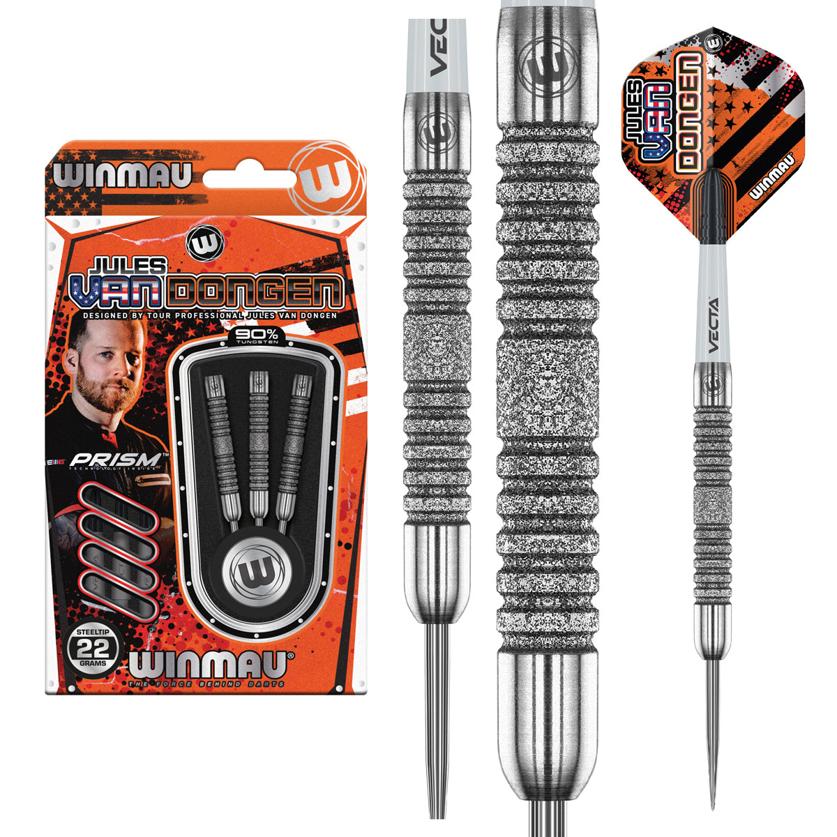 Jules van Dongen 90% Tungsten Steel Tip Darts by Winmau