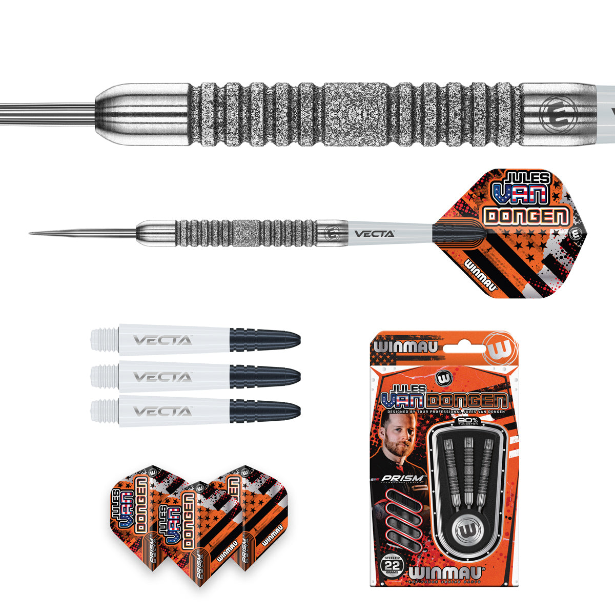 Jules van Dongen 90% Tungsten Steel Tip Darts by Winmau