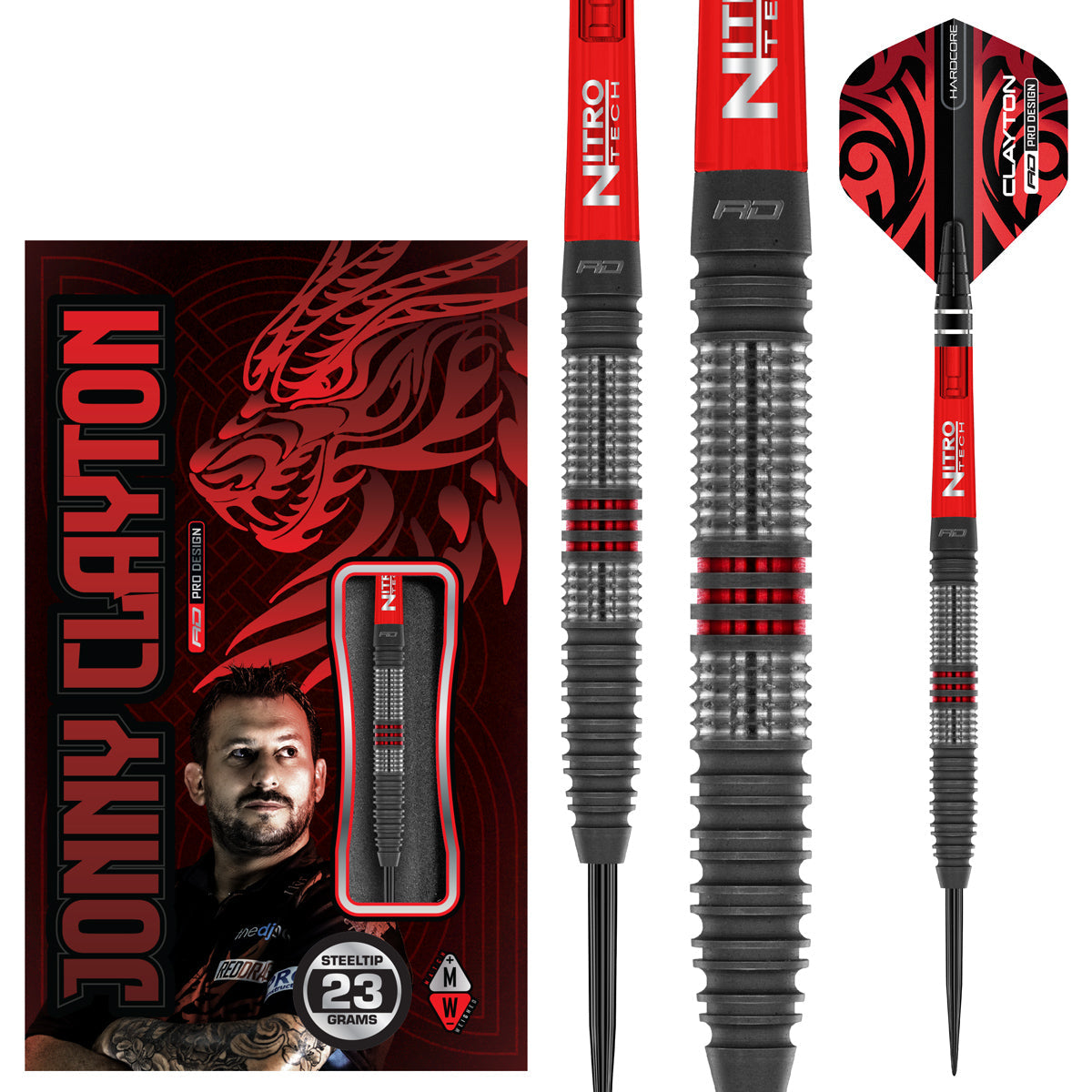 Jonny Clayton Hiraeth 90% Tungsten Steel Tip Darts by Red Dragon