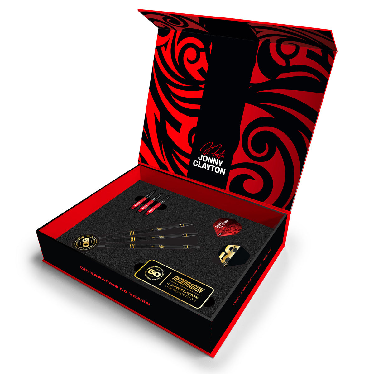 Red Dragon Jonny Clayton 50 Years Limited Edition 90% Tungsten Steel Tip Darts