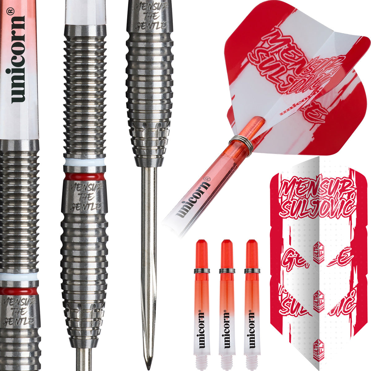 Unicorn Mensur Suljovic 95% Tungsten Steel Tip Darts