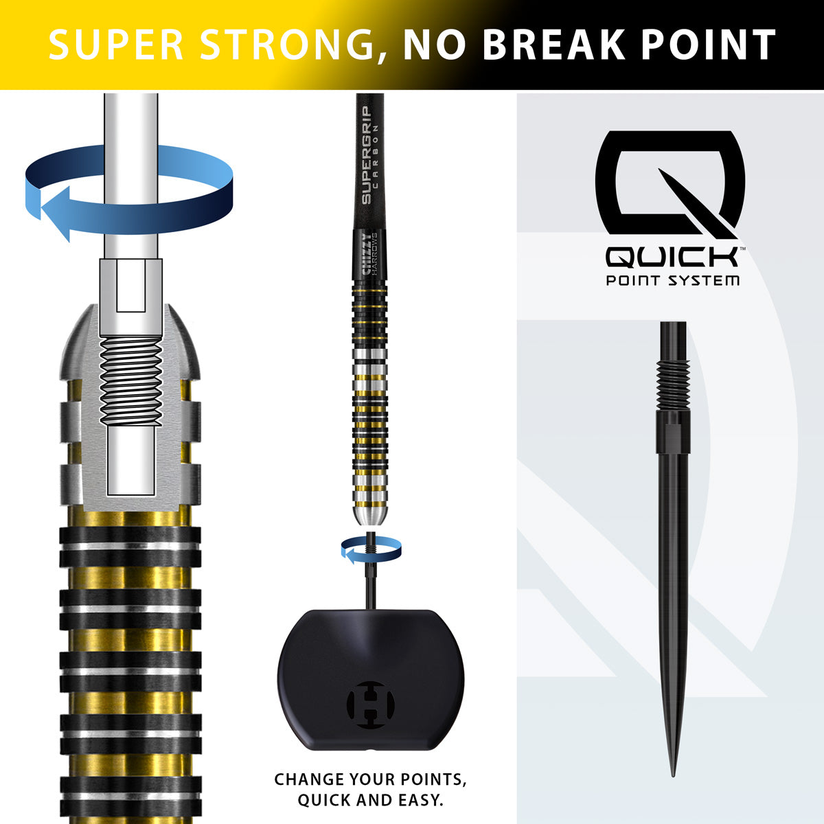 Harrows Dave Chisnall Chizzy Series 1 90% Tungsten QP Steel Tip Darts