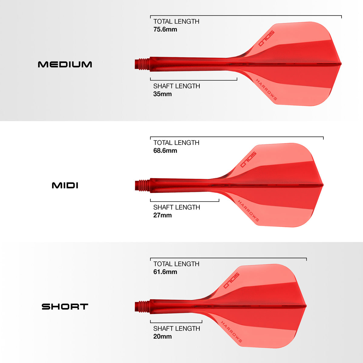 Harrows Solo No6 Integrated Flights & Shafts