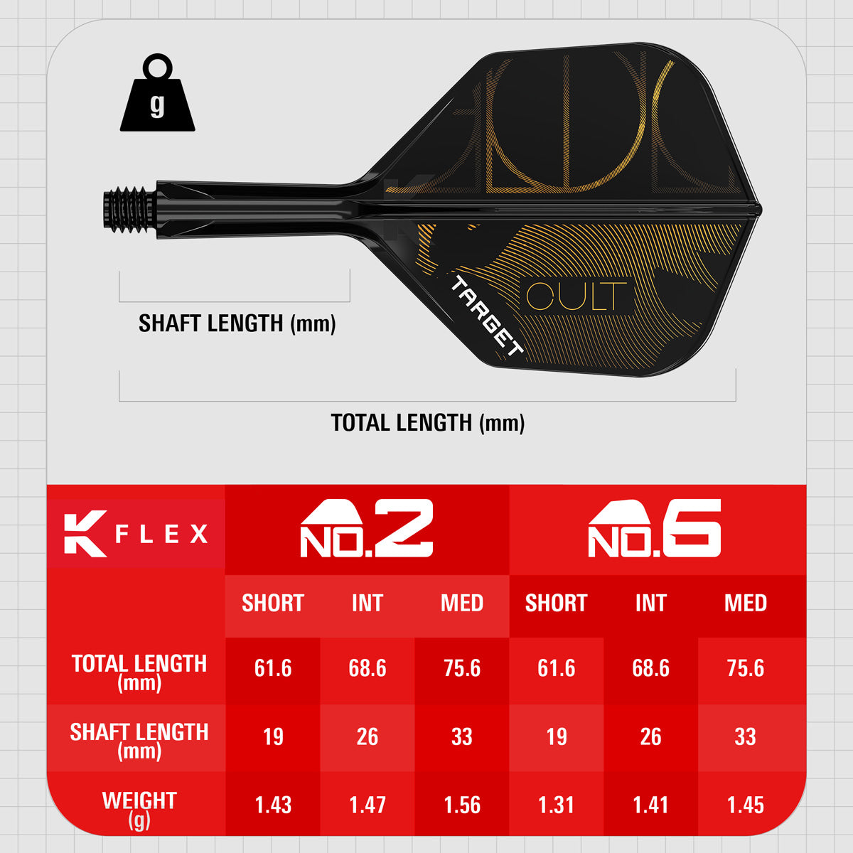Target K-Flex Cult No6 One Piece Dart Flights