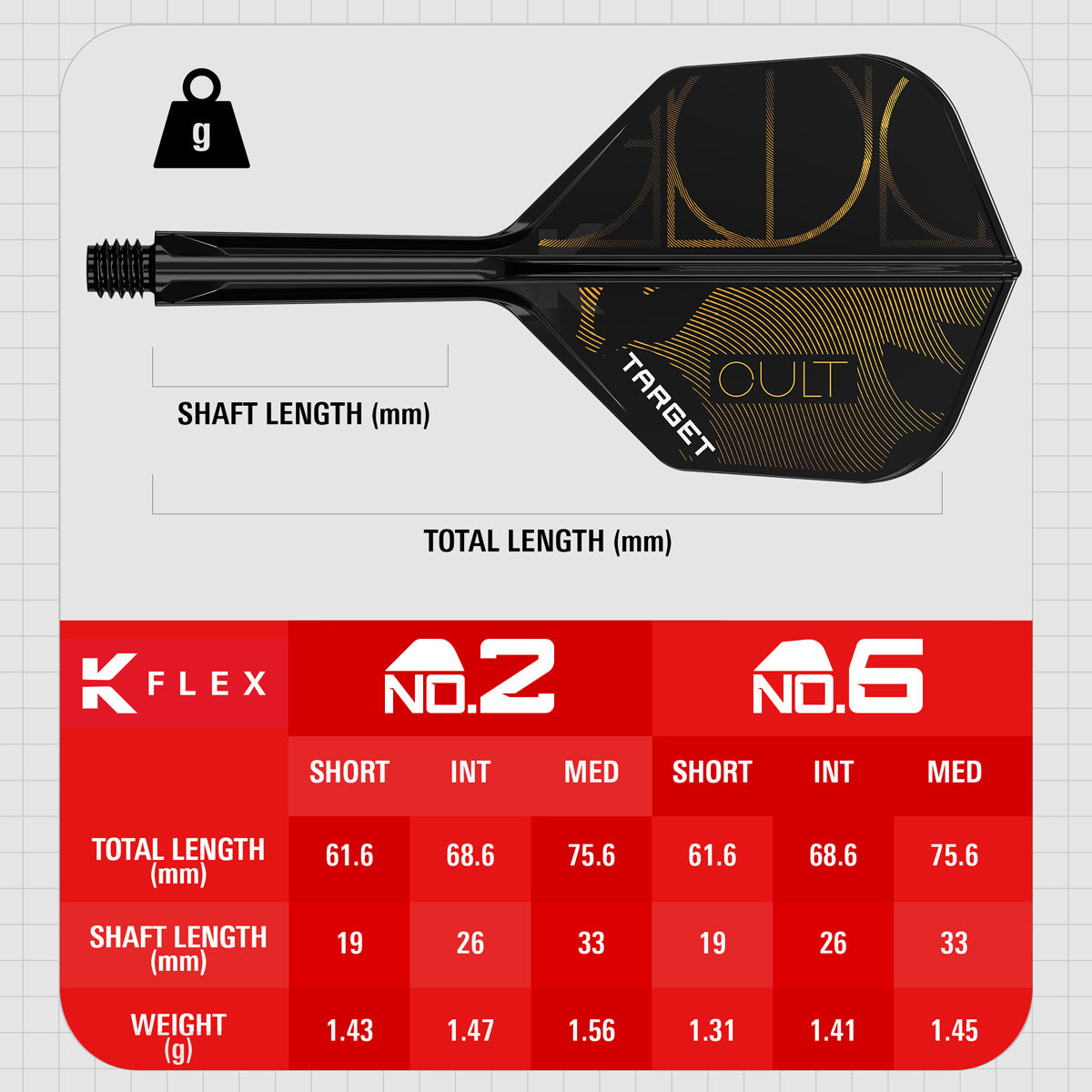 Target K-Flex Cult No6 One Piece Dart Flights