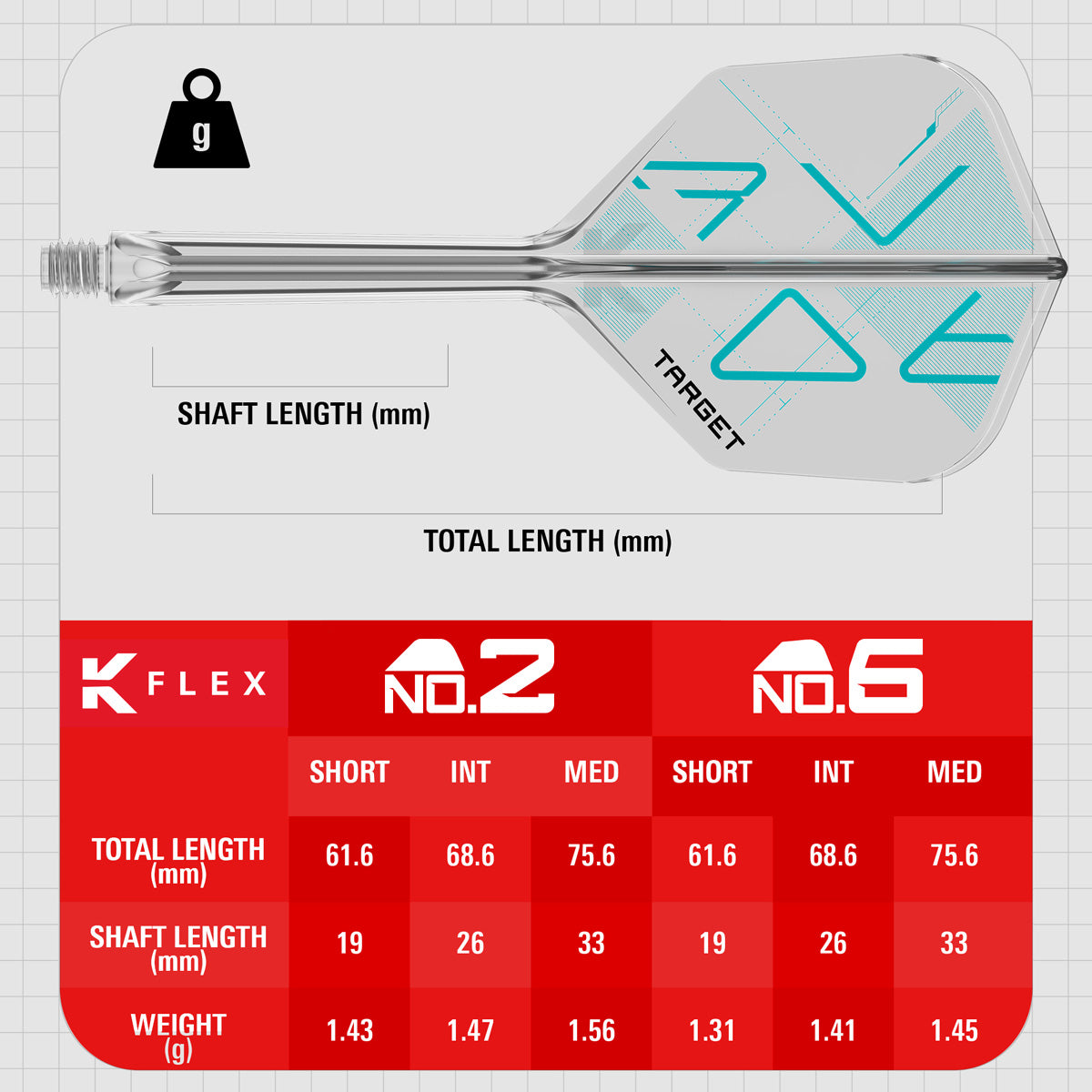 Target K-Flex Rove No6 One Piece Dart Flights