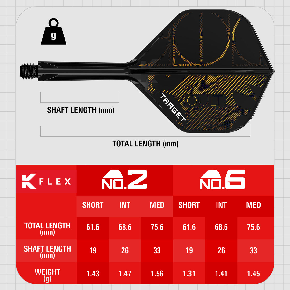 Target K-Flex Cult No2 One Piece Dart Flights