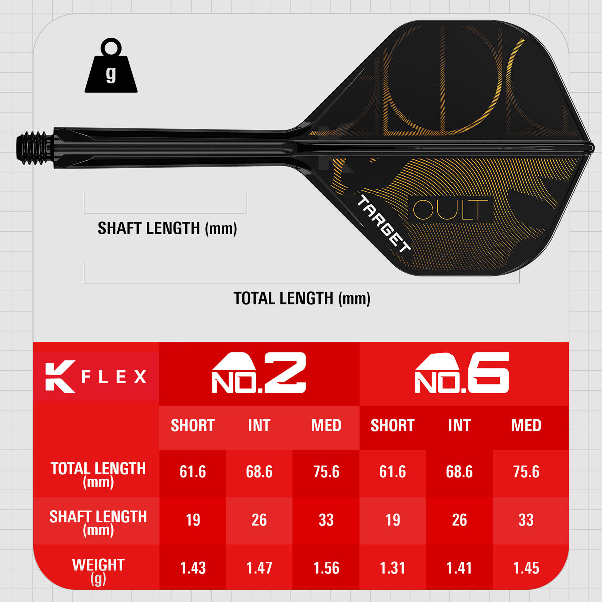 Target K-Flex Cult No2 One Piece Dart Flights