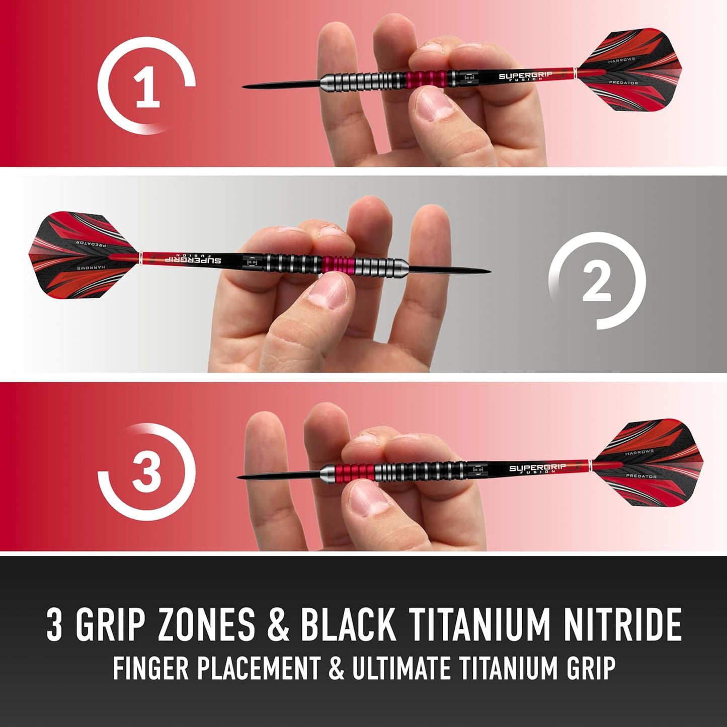Harrows Darts Predator 90% Tungsten Dart Set with Steel Tip