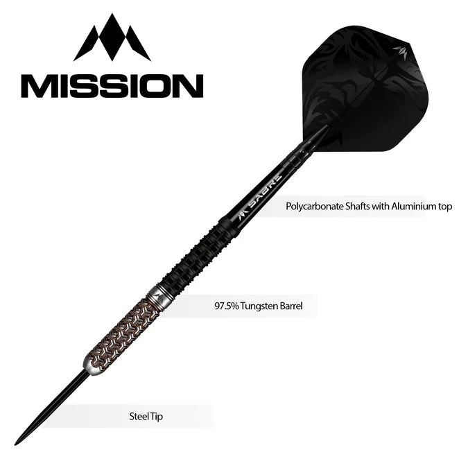 Mission Archon 24 Gram Steel Tip Darts, Black & Bronze PVD, 97.5% Tungsten