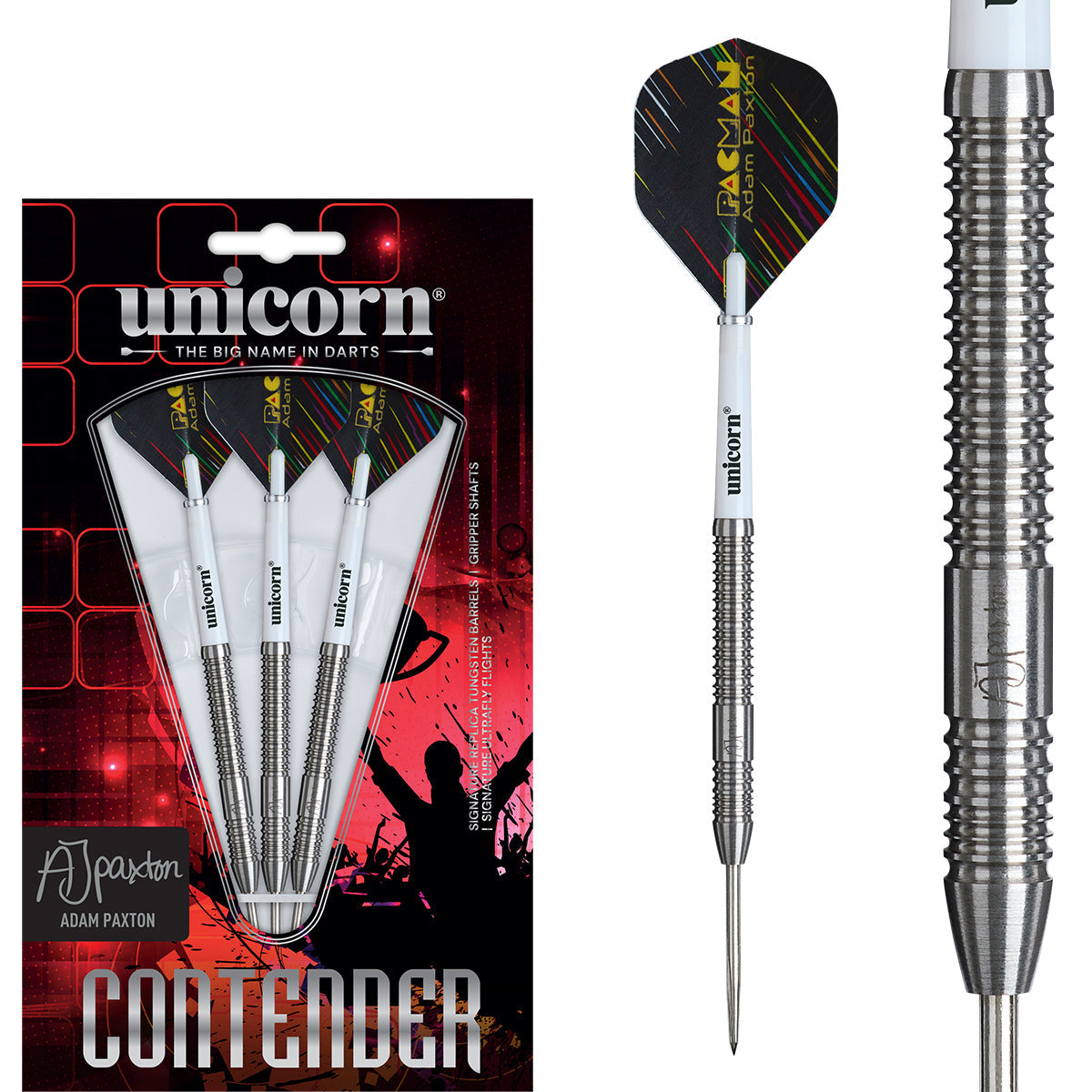 Unicorn Adam Paxton 90% Tungsten Steel Tip Darts