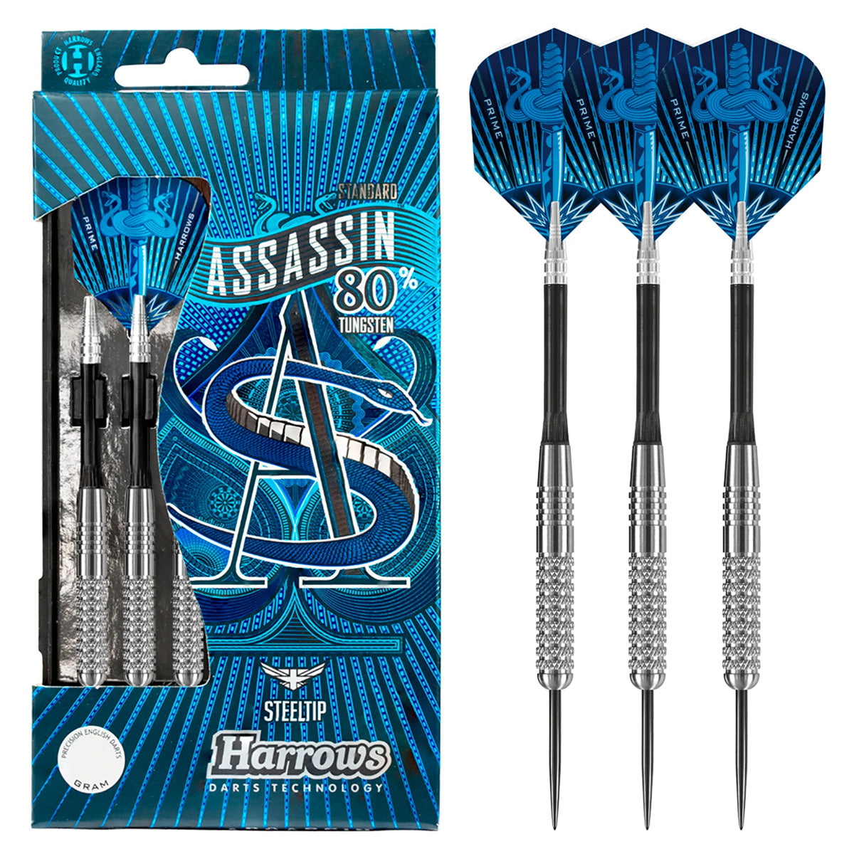 Harrows Assassin Knurled 80% Tungsten Steel Tip Darts