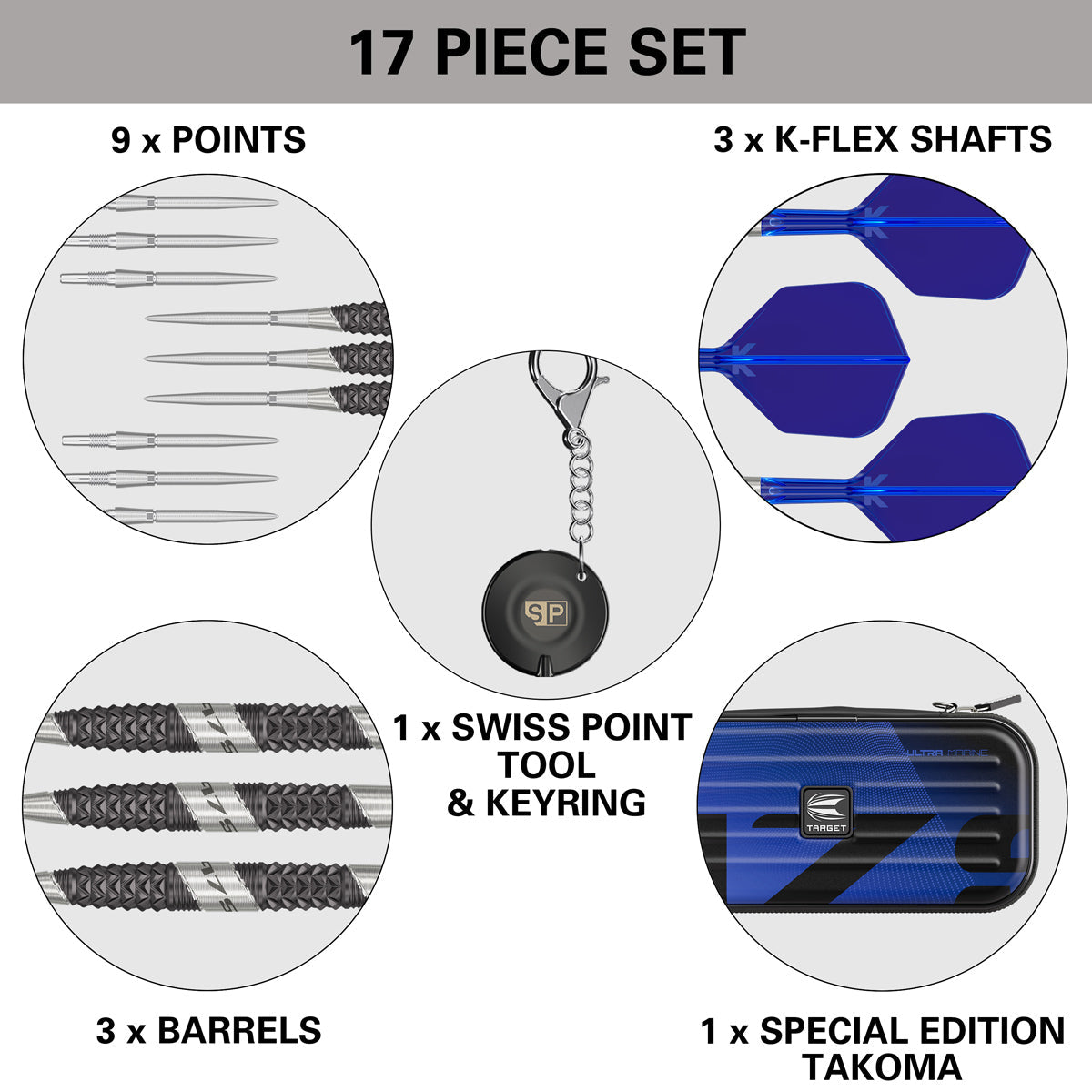 975 Ultra Marine 03 97.5% Tungsten Swiss Point Steel Tip Darts by Target