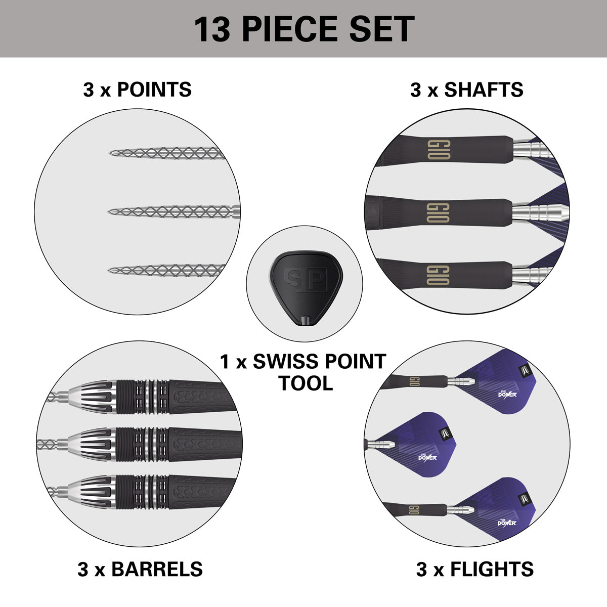 Phil Taylor Power 9five G10 95% Tungsten Swiss Point Steel Tip Darts by Target