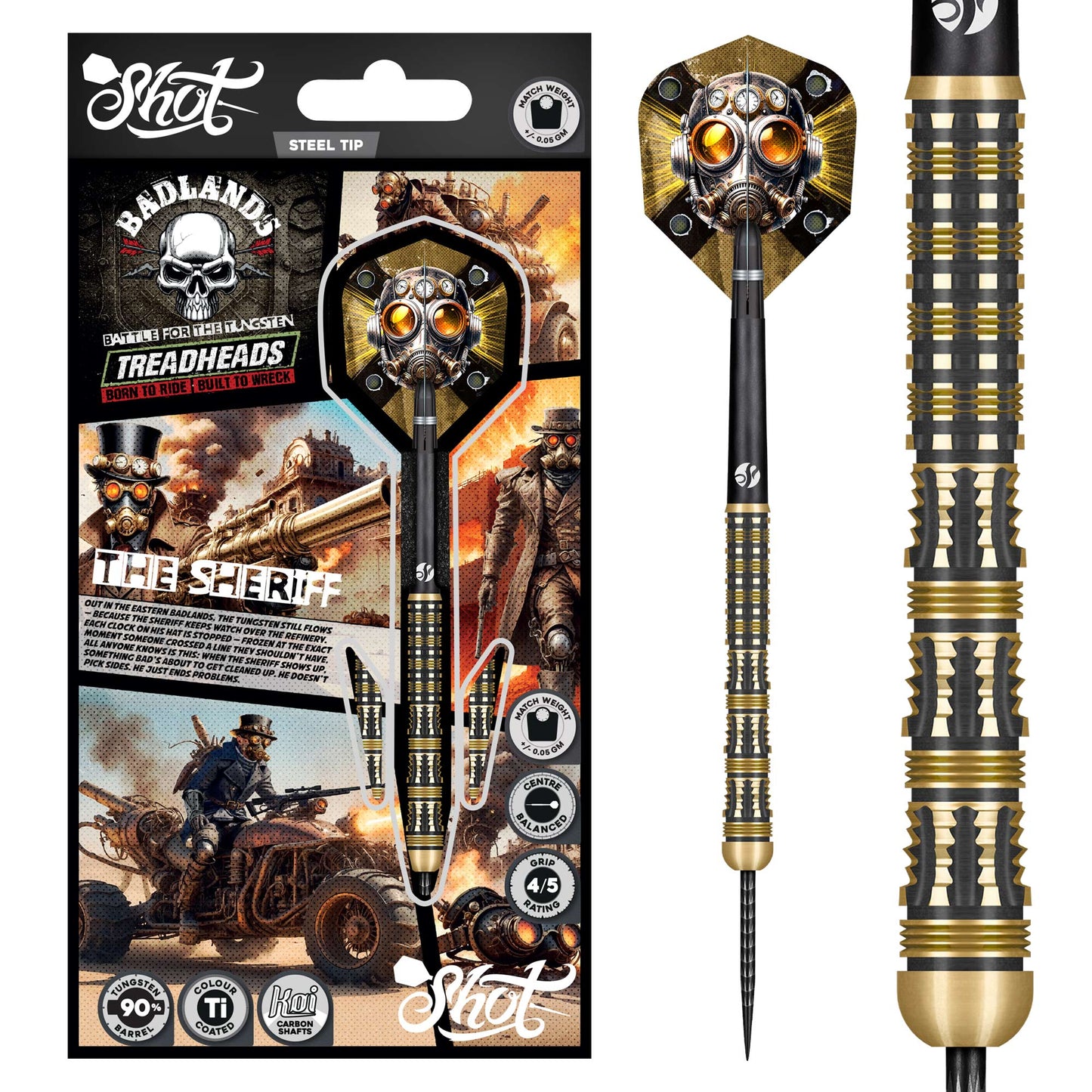 Shot Badlands The Sheriff 90% Tungsten Steel Tip Darts
