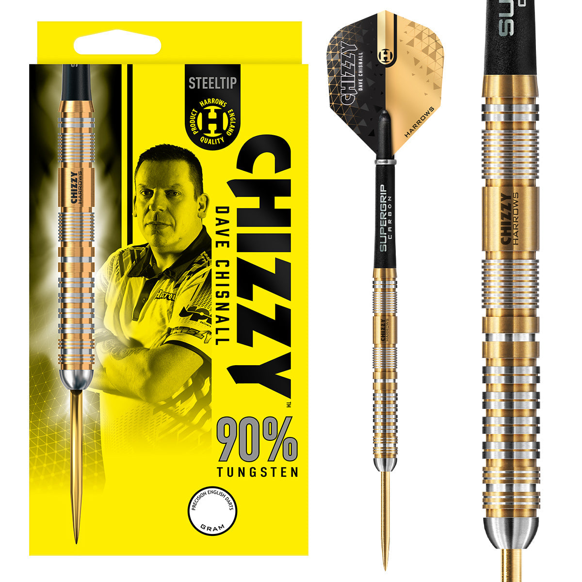 Dave Chisnall Chizzy Series 2 90% Tungsten Steel Tip Darts by Harrows