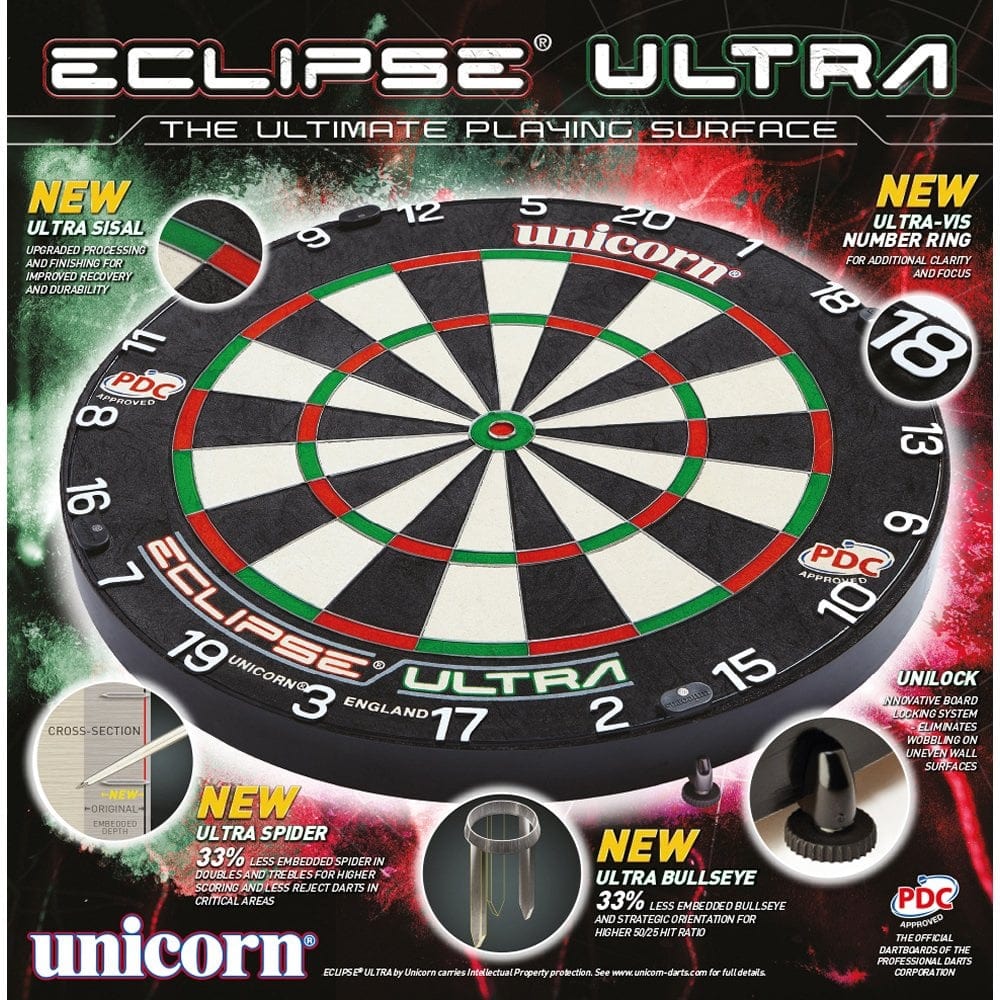 Unicorn Eclipse Ultra Dartboard - with UniLock - Ultra