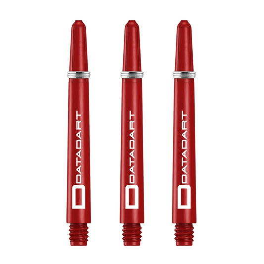 Datadart Signature Nylon Dart Shafts, Red, Medium Length
