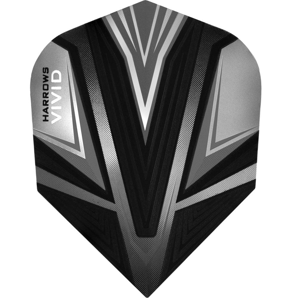 Harrows Vivid Dart Flights, Grey, No 2 Shape, 100 Micron