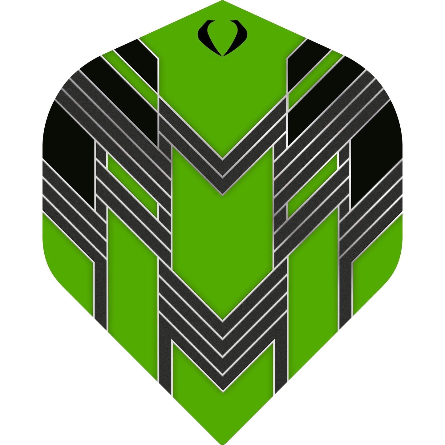 Black Fin Dart Flights, Green No 2 Shape, 100 Micron