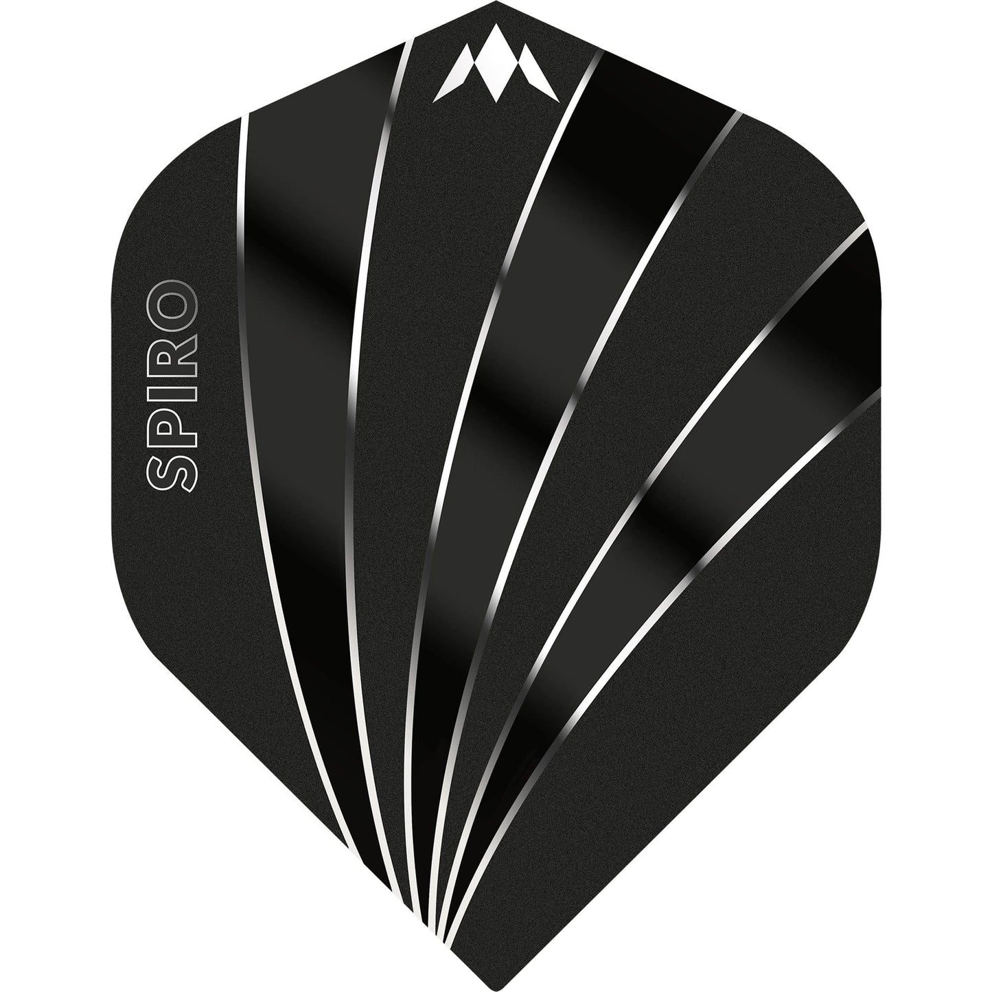 Mission Solo Dart Flights, Black, No 2 Shape, 100 Micron