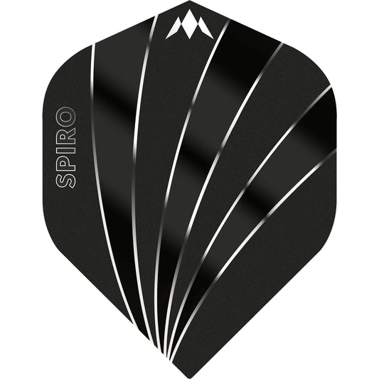 Mission Solo Dart Flights, Black, No 2 Shape, 100 Micron