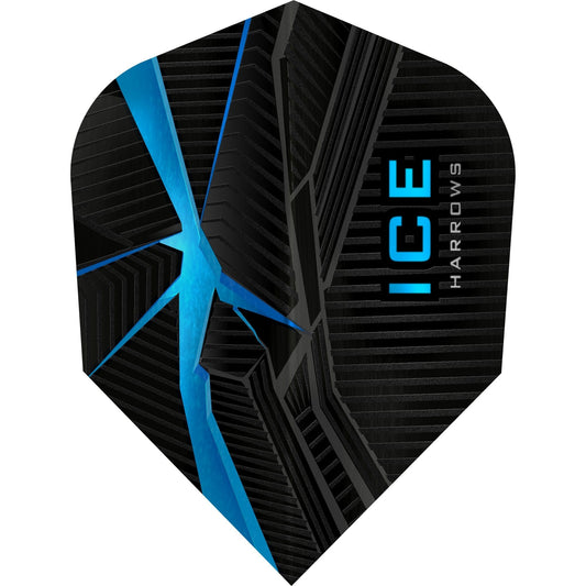 Harrows ICE Recut Dart Flights, Blue, No 6 Shape, 100 Micron