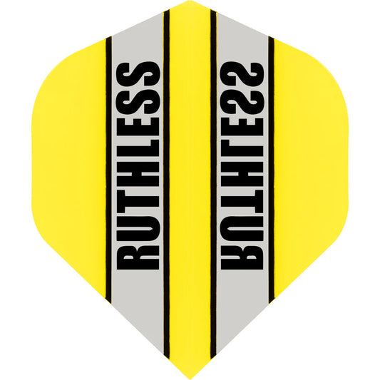 Ruthless Clear Panel Dart Flights, Yellow, No 2 Shape, 100 Micron