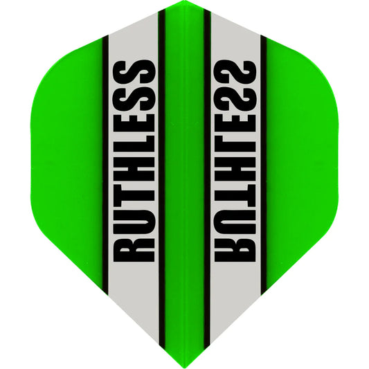 Ruthless Clear Panel Dart Flights, Green, No 2 Shape, 100 Micron