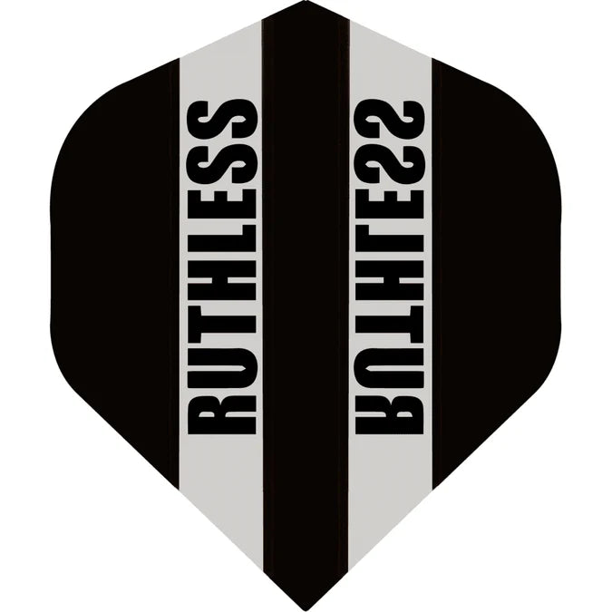 Ruthless Clear Panel Dart Flights, Black, No 2 Shape, 100 Micron