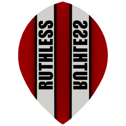 Ruthless Clear Panel Dart Flights, Red, Pear Shape, 100 Micron