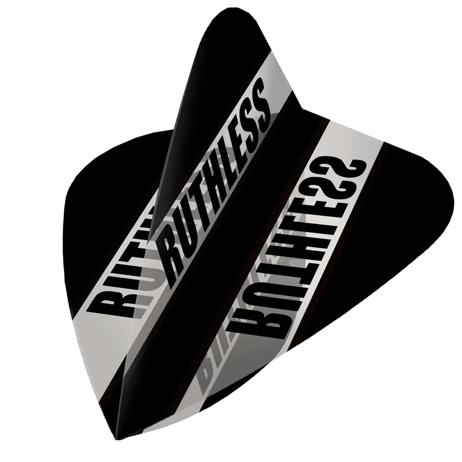 Ruthless Clear Panel Dart Flights, Black, Kite Shape, 100 Micron