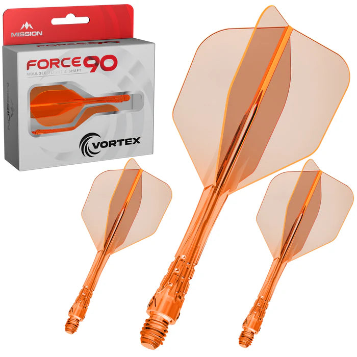 Mission Force 90 Vortex - Moulded Flight & Shaft - Standard No6 Orange