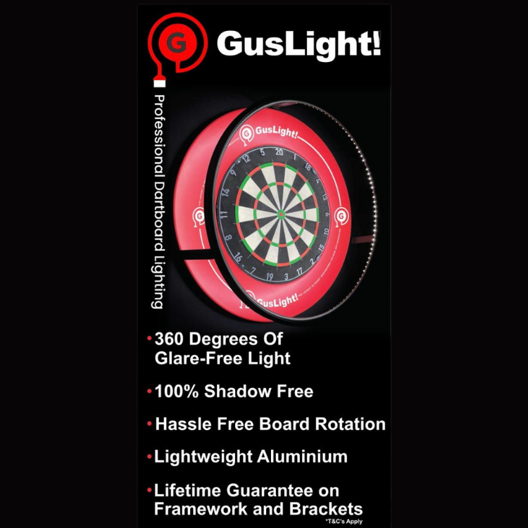 Gus Light Dartboard Light Ring, No Shadows, All Precision