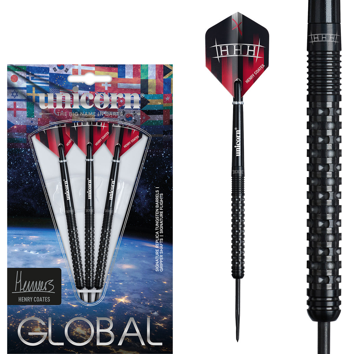 Unicorn Henry Coates Phase 2 90% Tungsten Steel Tip Darts