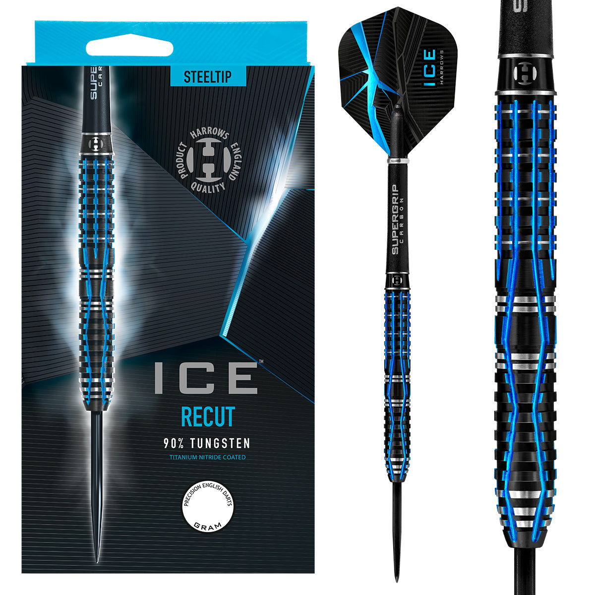 Ice Recut 90% Tungsten Steel Tip Darts by Harrows