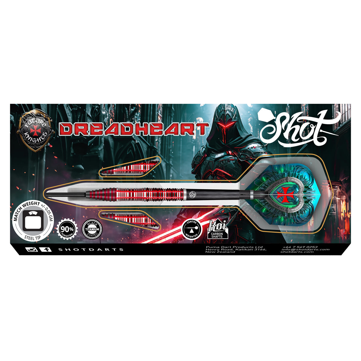 Future Knights Dreadheart 90% Tungsten Steel Tip Darts by Shot