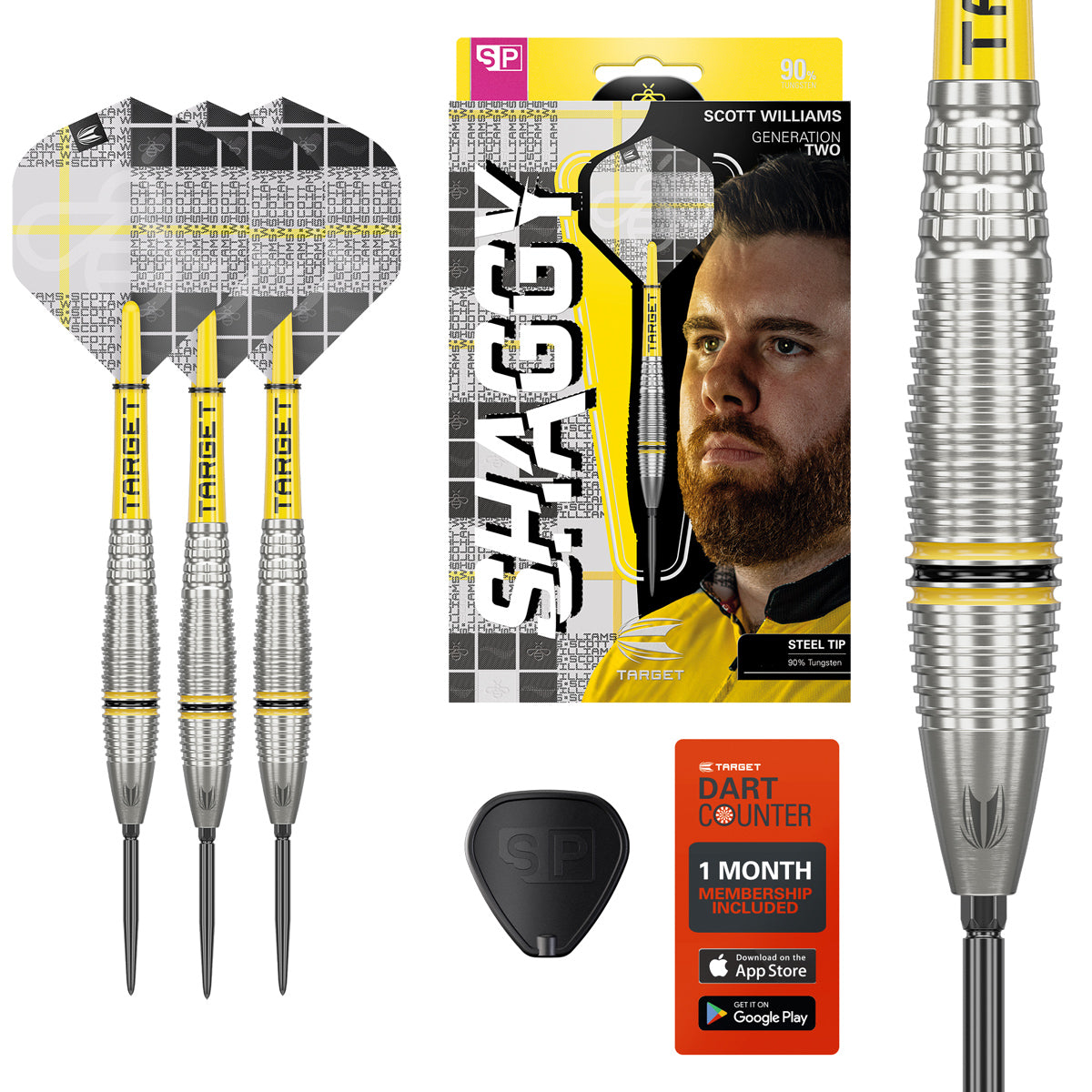 Scott Williams G2 90% Tungsten SP Steel Tip Darts by Target