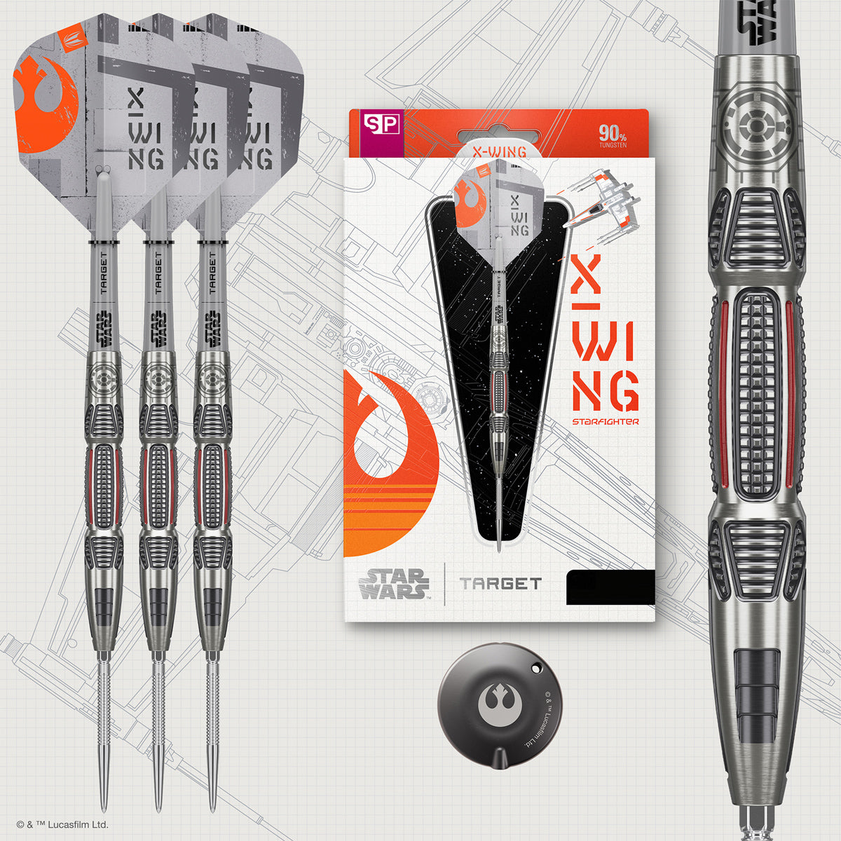 STAR WARS™ | TARGET X-Wing 90% Tungsten Steel Tip Darts
