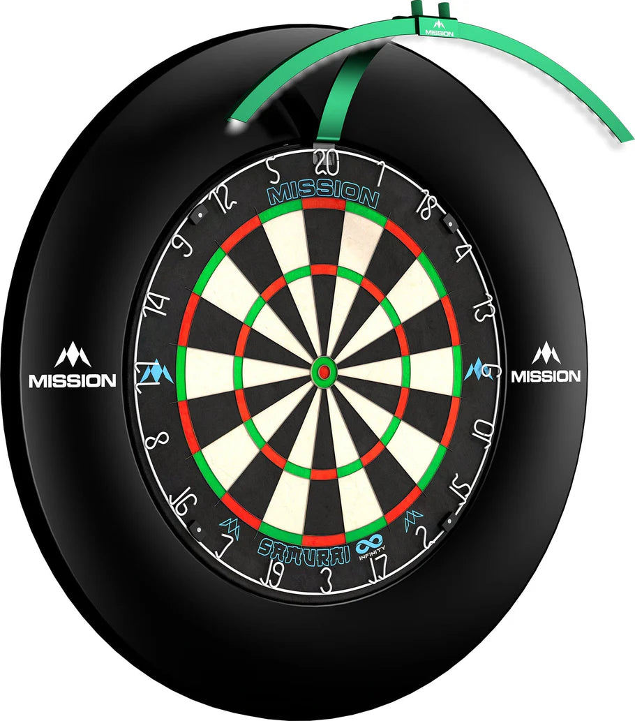 Mission Torus 100 Dartboard Lighting, Folding Portable Travel Light, Green