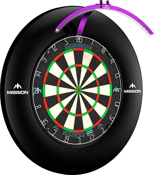 Mission Torus 100 Dartboard Lighting, Folding Portable Travel Light, Purple