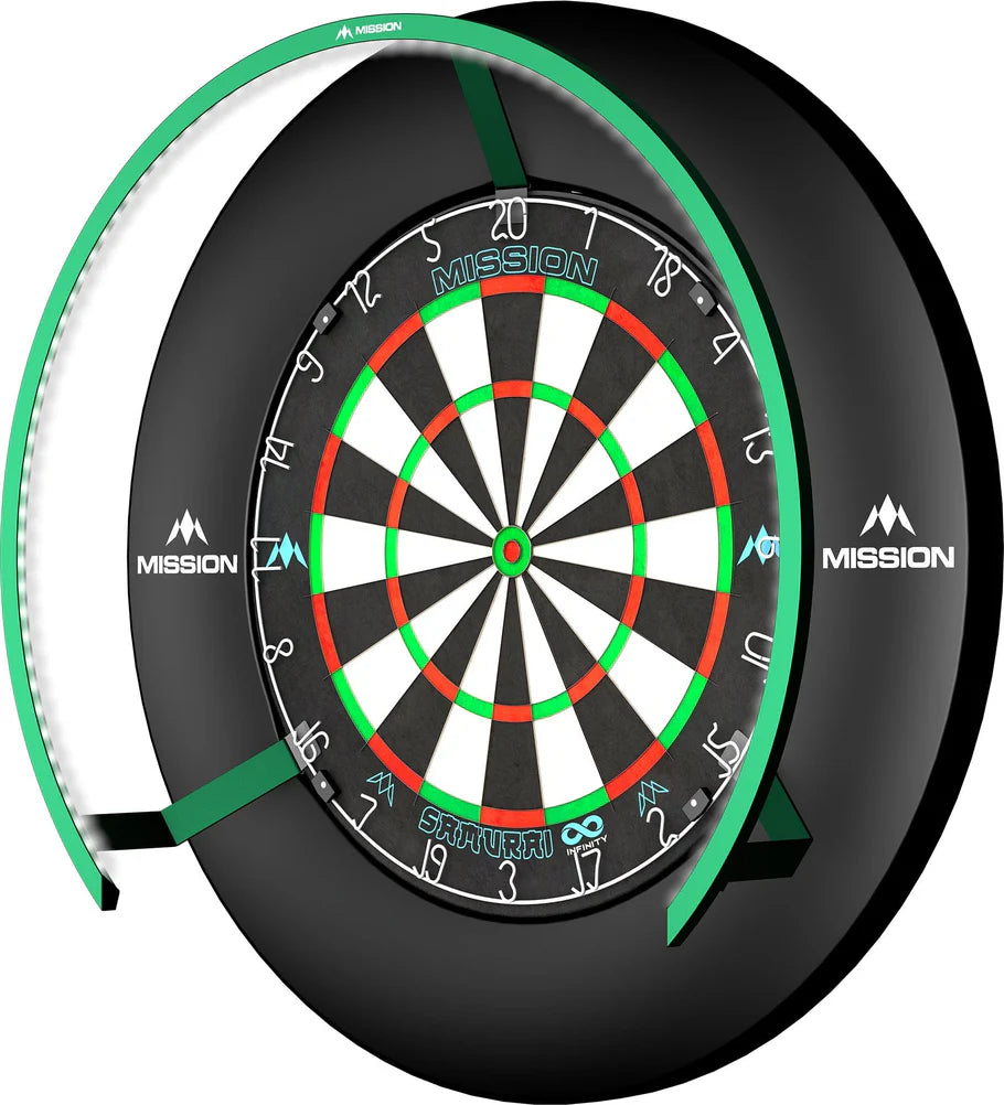 Mission Torus 270 Dartboard Lighting, Bright Light, Green Ring